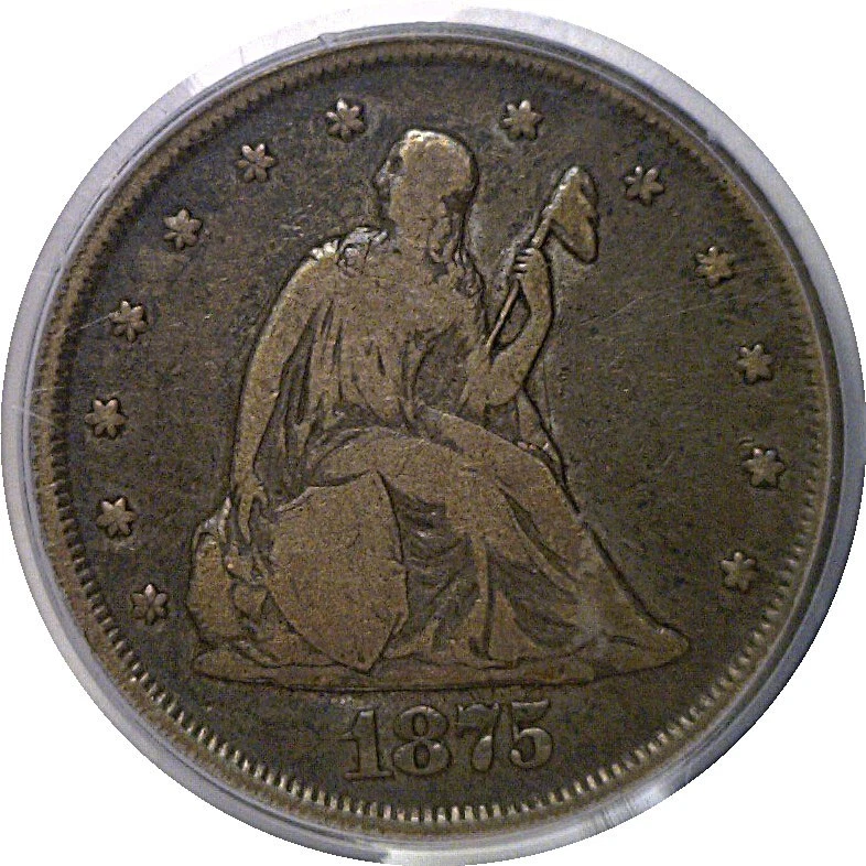 1875-CC Twenty Cent Piece  PCGS F-15 - Image 2 of 3
