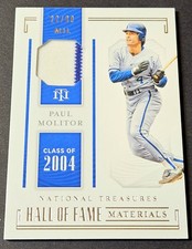 2019 National Treasures Patch /99 Paul Molitor Relic #HOF-PA Brewers
