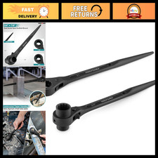 2PCS Low Profile Spud Scaffold Wrench Set 7/8" x 3/4", 19mm x 21mm Heavy Duty