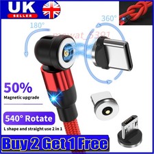 360° Magnetic Fast Charging USB Cable 3in1 Phone Charger for iPhone Type-C Micro