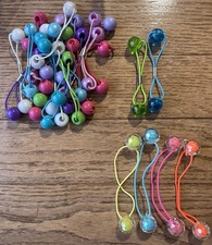 27 Knocker Ball Bubble Elastic Hair Ties Ponytail Holders Clean  EUC 