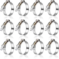 12Pack 1.25" T Bolt Hose 1.25 t bolt hose clamp 40-46mm(1.57-1.8), Silver 