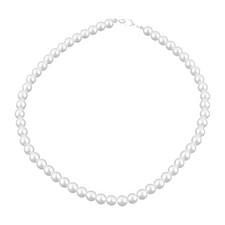 43cm Long Faux Imitation Pearl Choker Necklace Round Beads for Women Gifts White