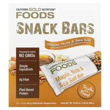 Foods, Maple Sea Salt Bars, 12 Bars, 1.4 oz (40 g) Each