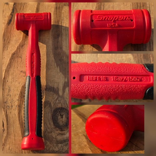 Snap-on Tools USA HBFE16 16oz/450g Dead Blow Soft Grip Hammer Red EXC cond
