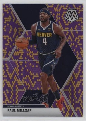 2019-20 Panini Mosaic Purple & Gold Snakeskin Prizm 4/20 Paul Millsap #181 04ah