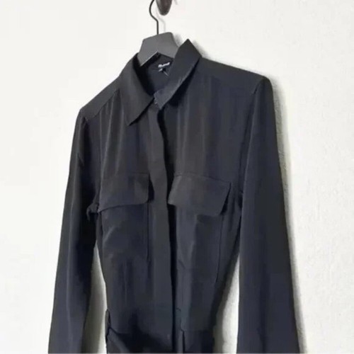 Madewell Utility Jumpsuit Womens Tie-Waist Straight-Leg Black Size 2 NEW - Picture 6 of 9