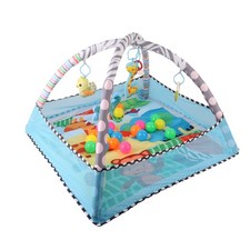 Kids 2-in-1 Foldable Baby Play Mat Soft Floor Gym, Ball Pit & Activity Fun Blue
