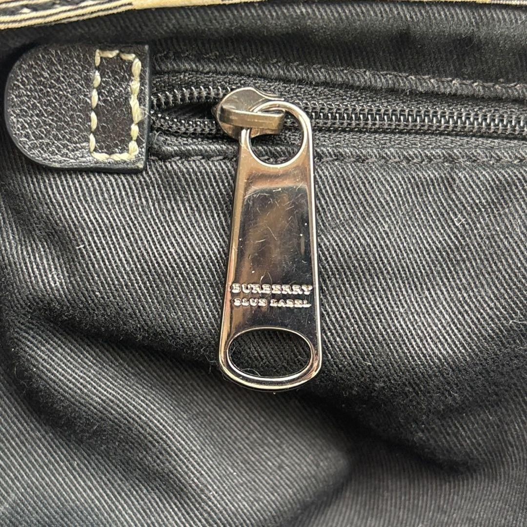 Burberry Blue Label Nova Check Tote Bag Black Canvas Leather Horse Logo New thumbnail 16