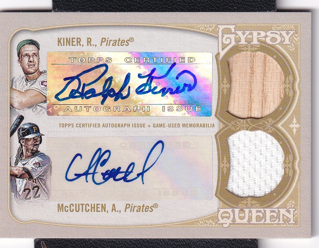 2012 Topps Gypsy Queen Andrew McCutchen Ralph Kiner Auto Relic GQDAR-KM 11/15