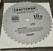 Craftsman 10" 40 Tooth C200 Carbide Tipped Miter Saw Blade 9-26796 Made in USA