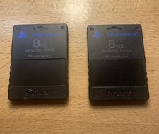 Memory Cards Sony Playstation 2 PS2 Original OEM MagicGate 8mb Black Lot x 2