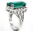 10CT Heat Treated Green Tourmaline 925 Sterling Silver Vintage Style Ring Sz 6  — photo 3