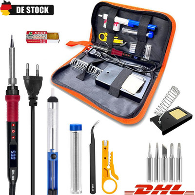 Lötkolben Set Lötset Lötstation Temperatur Einstellbar Soldering Iron Wire Kits