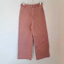 NWT Free People We The Free Patti Wide Leg Cropped Pants in Rose Size 27