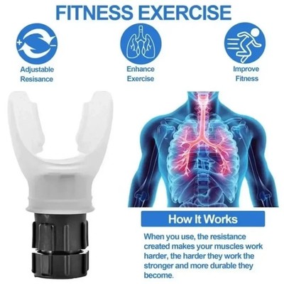Respiratory Breathing Trainer Lung Exerciser Adjustable Resistance Fitness Devic
