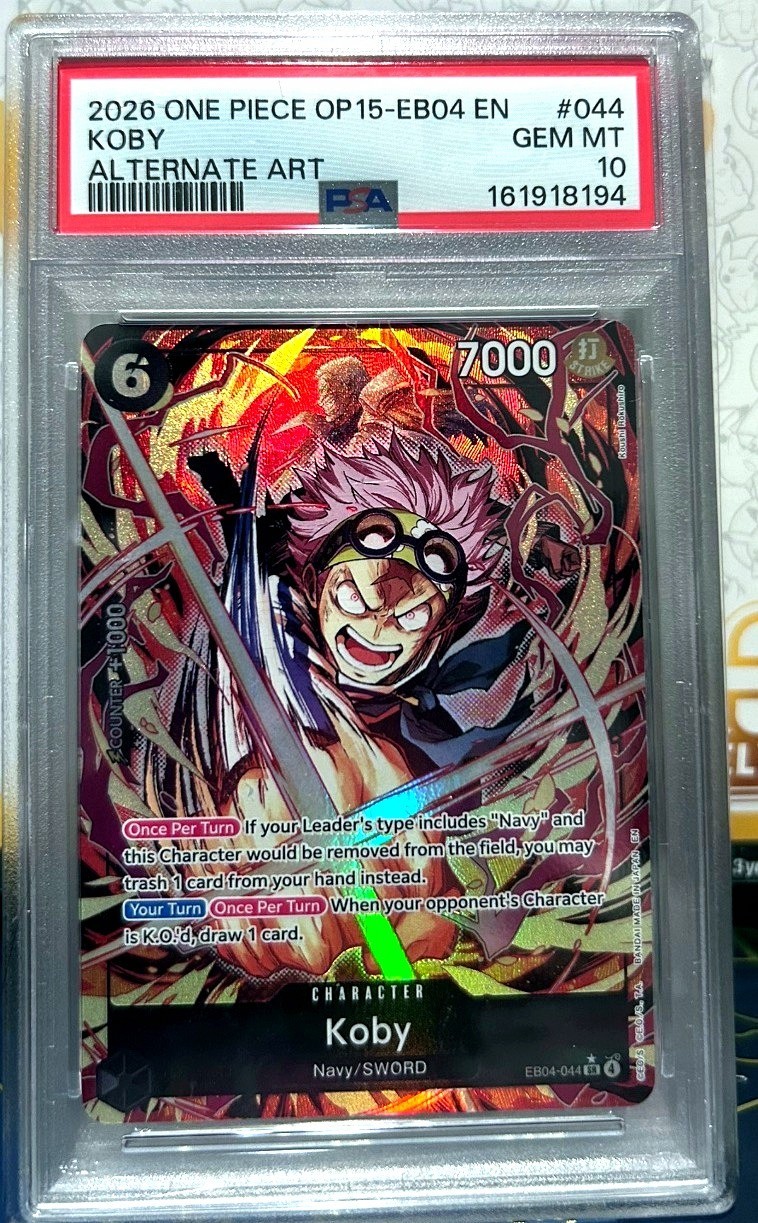 2026 One Piece OP15 EB04 044 Koby Alternate Art PSA 10