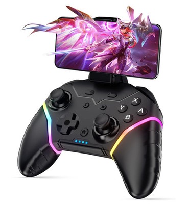 Wireless Mobile Game Controller for iOS/Android/Switch/PC/Steam 6-Axis Gyro&RGB