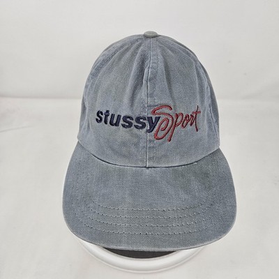 Vintage Stussy Sport Hat Cap Baseball Strap Back One Size Gray