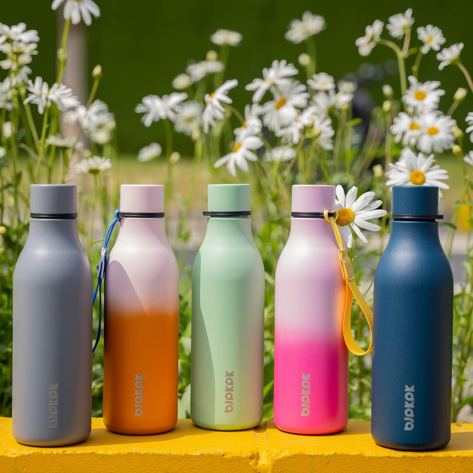 BJPKPK Insulated Water Bottles, 18 oz Stainless 18 Ounces, Macaron Green