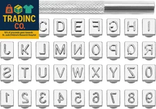 36Pcs Leathercraft Metal Letter and Number Stamps Punch Set Tool, 26 Letters Alp