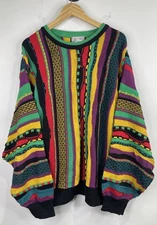 Men’s Vintage Tosani 3D Sweater Biggie Cosby Cotton Multicolor Sz 2XL