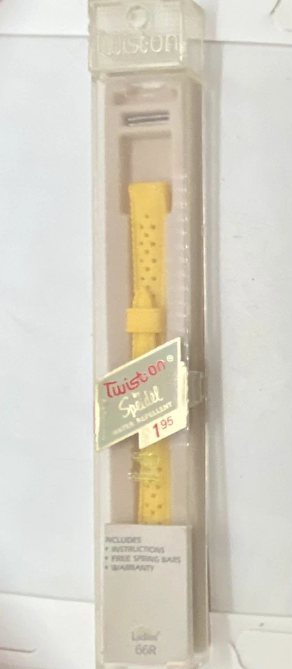 NUEVO TWIST-ON SPEIDEL NOS Correa de reloj de buceo de silicona amarilla 12-13 mm asas Hong Kong Foto 2 de 4