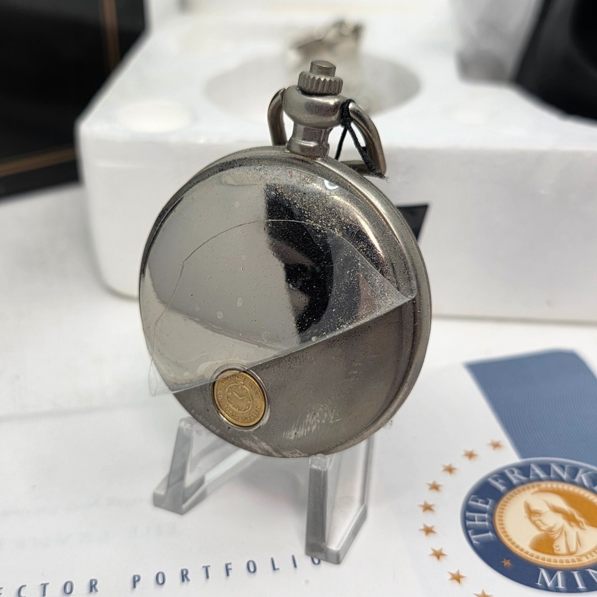 Harley Davidson Franklin Mint Pocket Watch With Case & Chain NIB