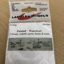Waterfowl- Swans Ducks Cygnets,Coots and Geese "OO" Gauge Painted Langley F123P
