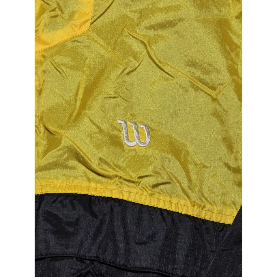 Vintage Wilson Windbreaker Jacket XL Black Yellow Full Zip Nylon Retro 90s - Image 2 of 4