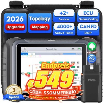 XTOOL D8W Profi OBD2 Diagnosegerät KFZ Scanner ECU CODING 42+ Reset Auslesegerät