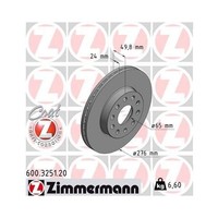 Zimmermann 600.3251.20 Bremsscheibe Vorderachse FüR Vag