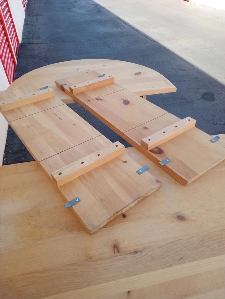 Mesa de madera Mastercraft 1970 (nueva) sin terminar con dos hojas de 12" 55" a 79" L43" W30" H Foto 3 de 4