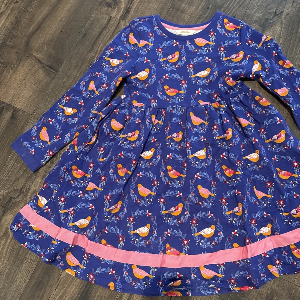 Vestido Matilda Jane PARTRIDGE Talla 8 Niñas Nuevos Bolsillos Navidad Pájaros Vacaciones Foto 3 de 4