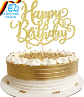 1 StüCk Happy Birthday Cake Topper Glitzer Geburtstag Tortendeko Gute Zum Geburt