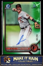 Greg Cullen 1st 2022 Bowman Chrome Prospect Auto Green Refractor #CPA-GC #/99