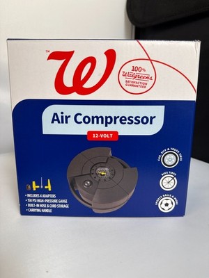 Walgreens Complete Home 12-Volt Portable Air Compressor 150 PSI 4 Adapters