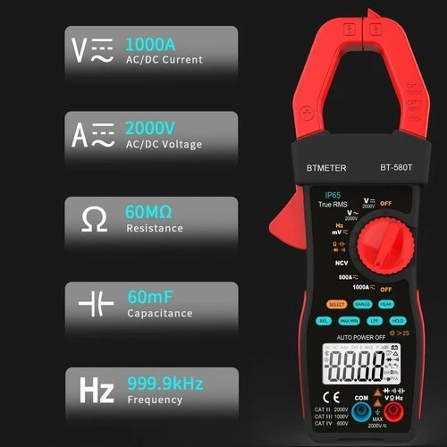 Autoranging Stromzange 45mm True RMS 2000V/1000A LPF PV-Diagnose Multitester - Bild 2 von 4