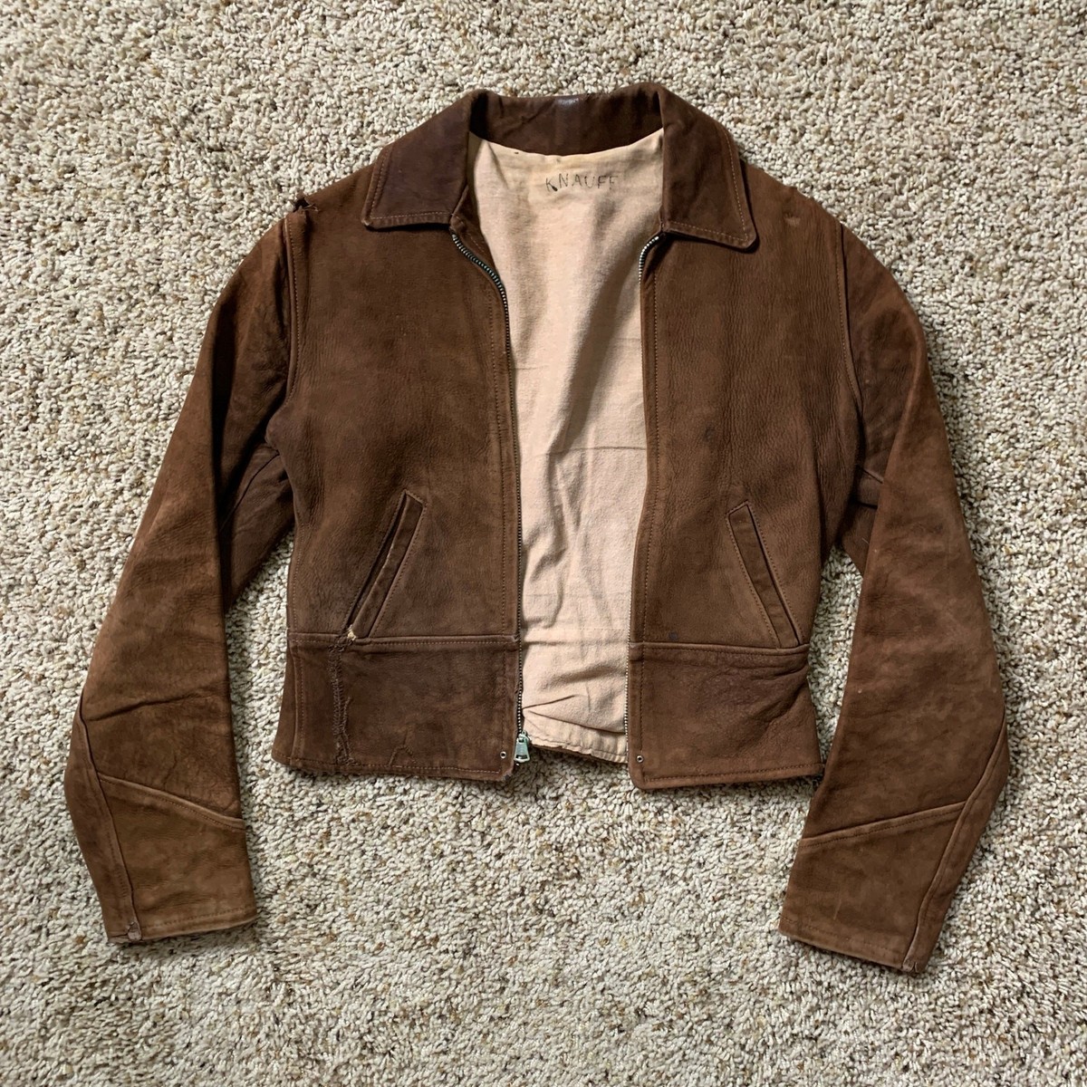 Vintage 1930's Leather Suede Jacket Youth Medium? | eBay