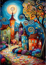 croshom Diamond Art Kits for Adults, House 11.8x15.7in(30x40cm), MZ0801 