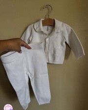 Janie and Jack White Knit Cardigan and Pants Set 6-12M