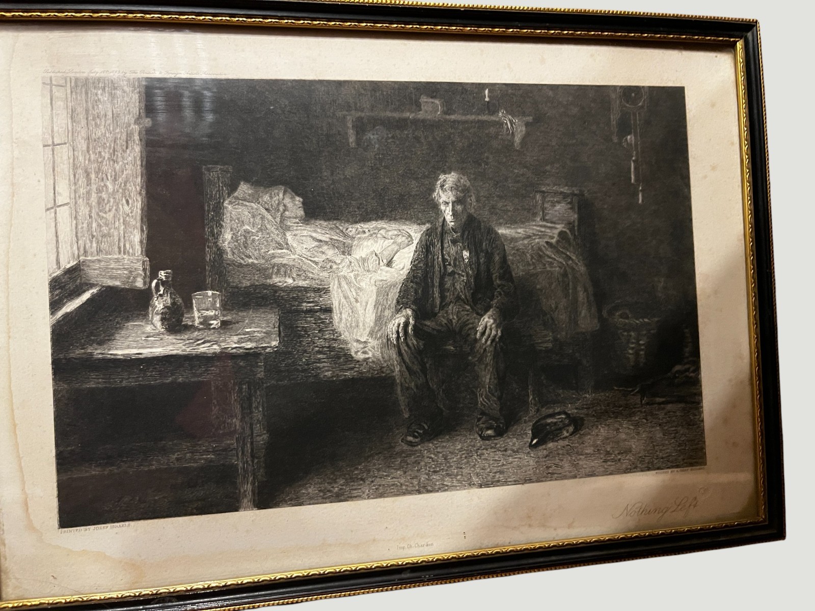 1883 Victorian Etching Nothing Left Frank Holl A Gery Bichard Framed Print image 4