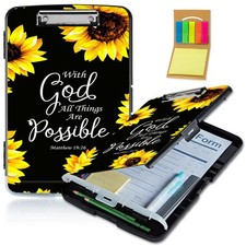 Clipboard with Storage,Pen Holder,Heavy Duty Clipboard Storage Box with Clips...