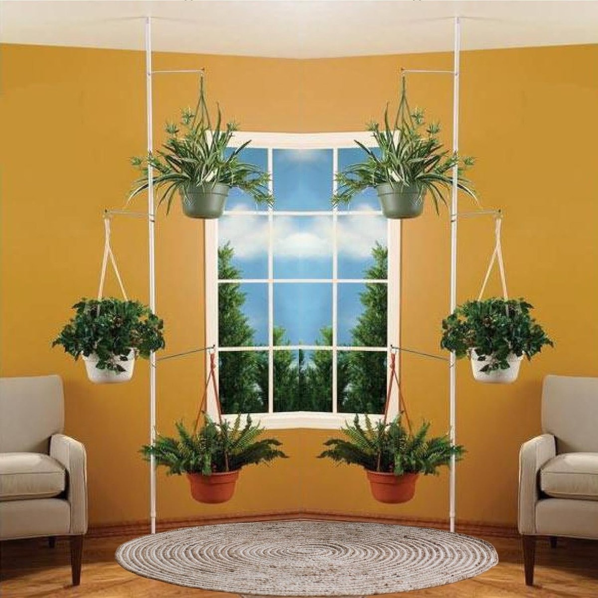 tall thin plant stand indoor 3 Pieces Tall Wood Plant Stand Set 4+5+6-tier Indoor Flower Stands-Rustic Brown