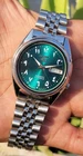 Seiko 5 Arabic dial Green Automatic 7009-3181 Men’s Vintage Watch