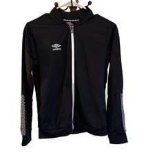 NWT Umbro Diamond Sleeve Track Jacket Black/White Youth Size M