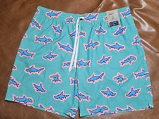 Chubbies The Apex Swimmers Shark Print Swim Trunks XXL 7" Inseam Mesh Lined NWT