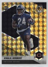 2021 Panini Mosaic Rookies Reactive Yellow Mosaic Prizm Khalil Herbert #380 jc3