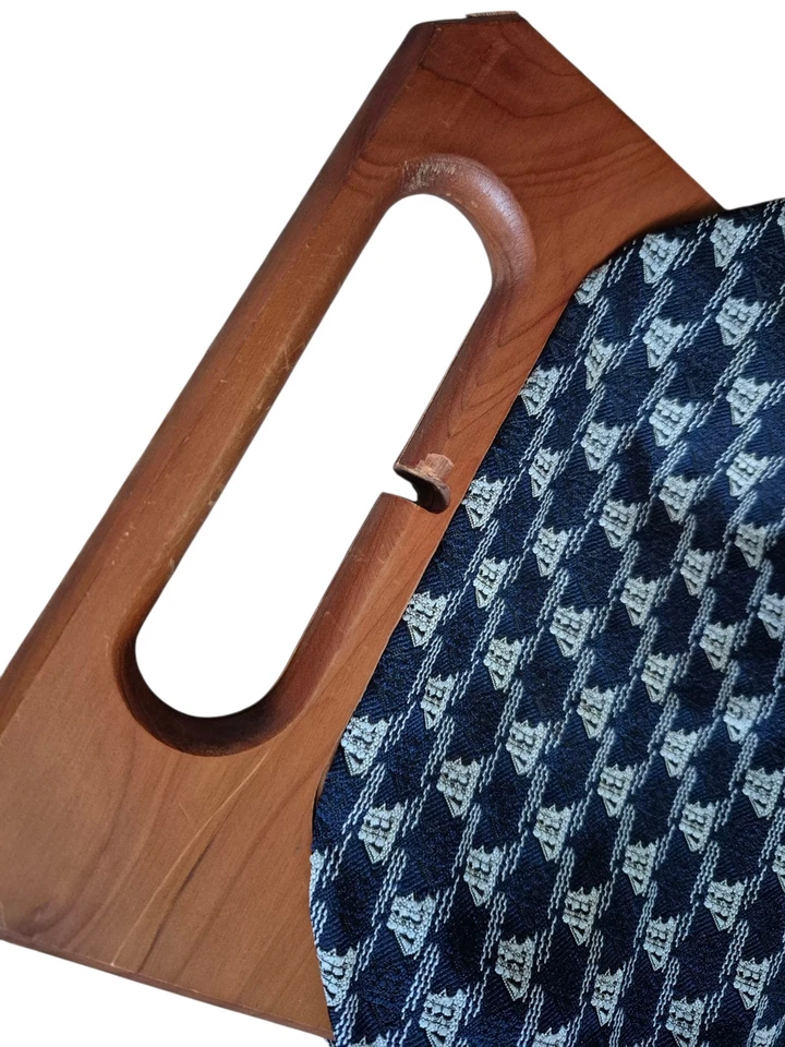 Bolso sin asas vintage Trimingham's Bermuda goleta velero madera azul cedro  Foto 4 de 4