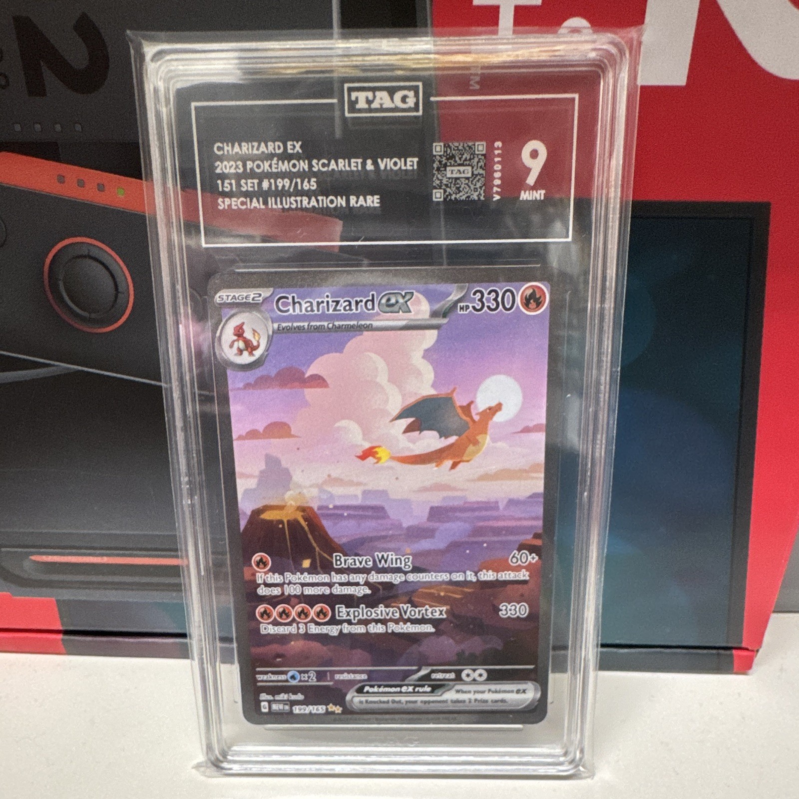 Charizard ex TAG 9 199/165 SV 151 Special Illustration Rare Holo English